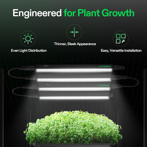 VIVOSUN T5 Grow Lights for Indoor Plants, 3000K Full Spectrum, 1FT, 8-Pack