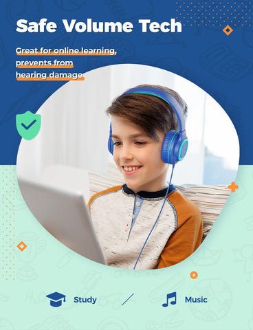 iClever HS22 2-Pack Kids Headphones with Sharing Splitter for School Travel