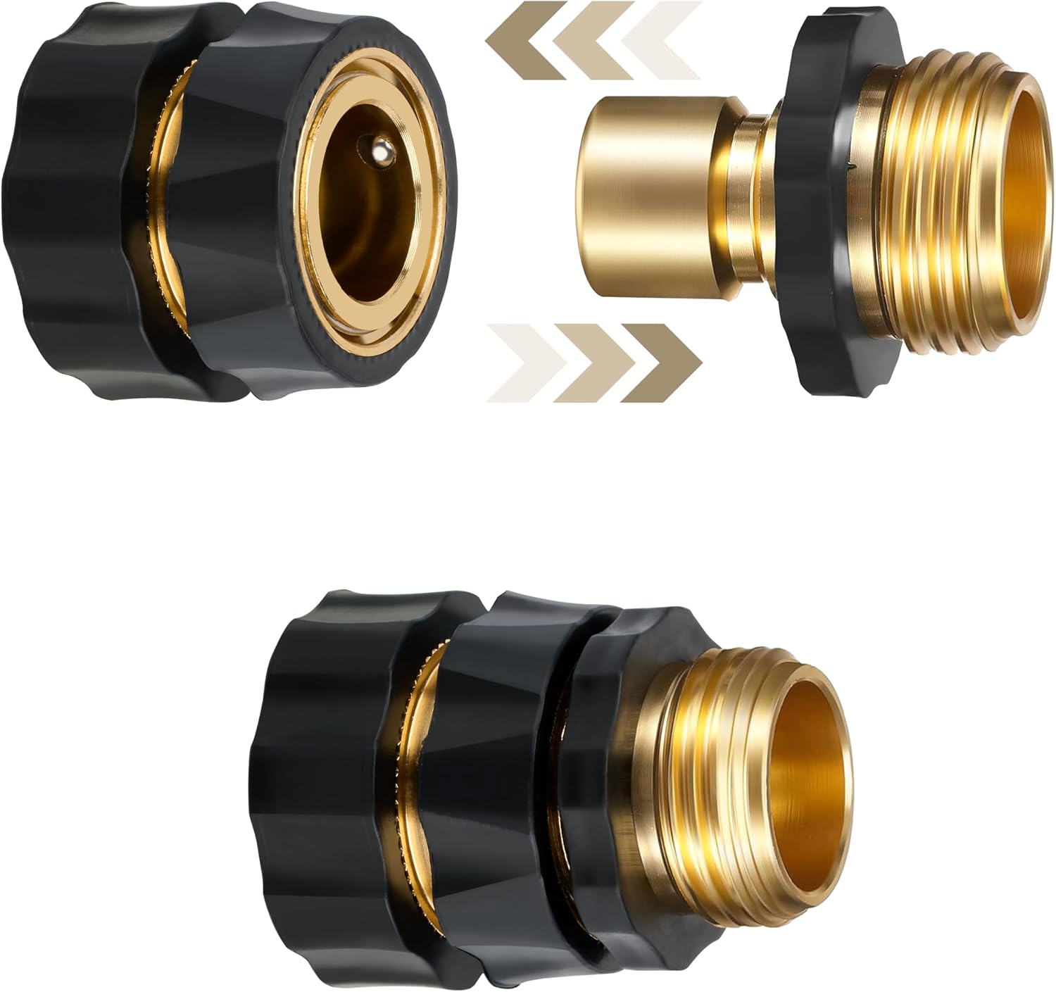 Twinkle Star 3/4 Inch Garden Hose Fitting Quick Connector, 2 Sets