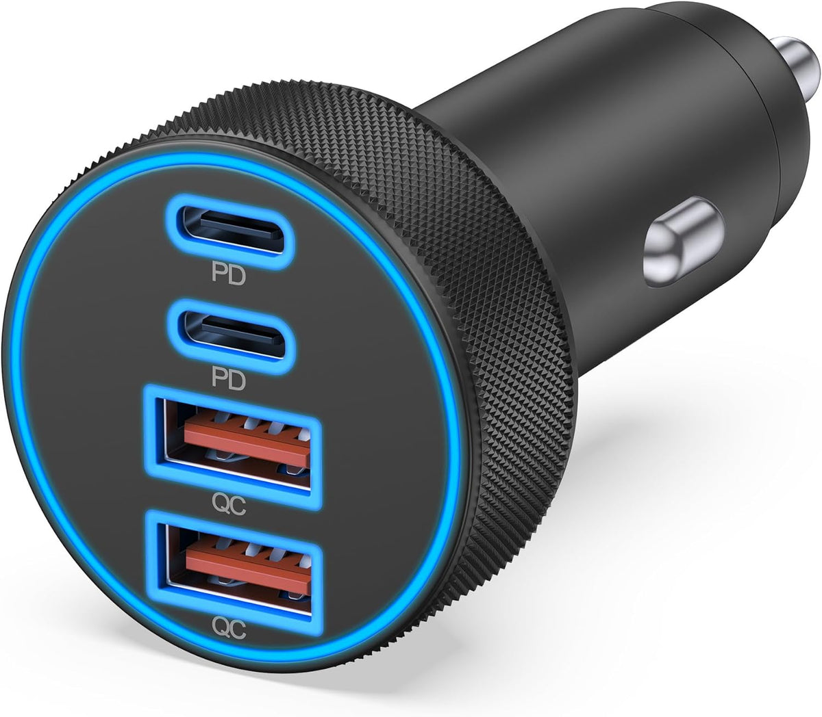 USB C Car Charger, 4-Port 90W Super Fast Charging Cigarette Lighter Adapter