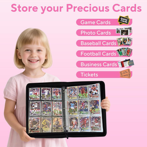Portable 9-Pocket Trading Card Binder, Holds 1080 Cards