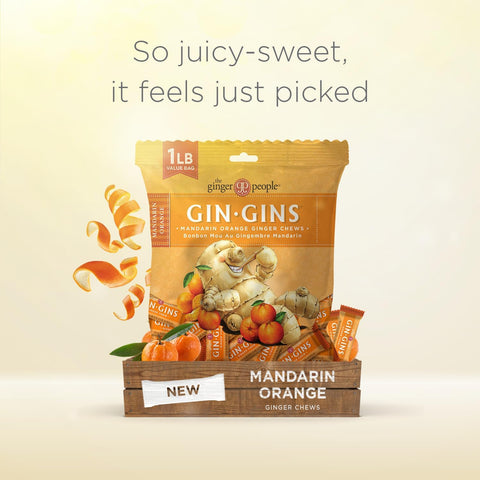 GIN GINS Lemon & Mandarin-Orange Ginger Chew – Variety Pack – 1 lb 2PK