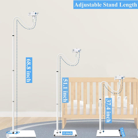 Baby Monitor Floor Stand Holder Mount Compactible for Nanit Pro & Flex Stand,Infant Optics DXR-8 Pro,VTech,Momcozy,HelloBaby,VAVA,nooie IPC100,Motorola VM75/VM50G/VM44