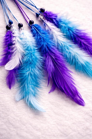 OMA Large Dream Catcher Wall Decor – Tie Dye Dream Catcher with Turquoise, Purple & White Feathers for Bedroom, Living Room, Dorms & Gift, Size - 9” x 30”