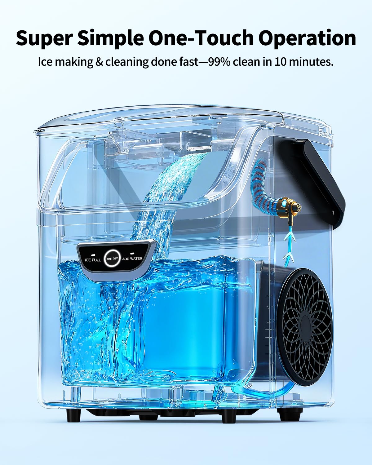 Nugget Ice Maker with Handle 40lbs/Day Countertop Ice Maker Soft Ice