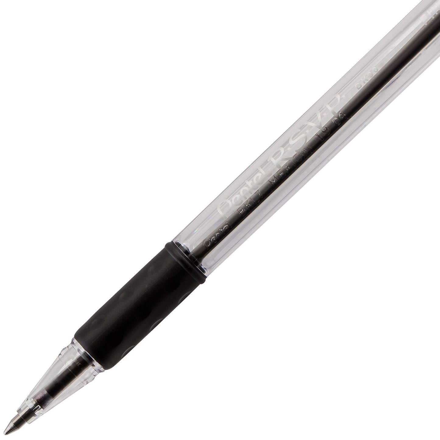 Pentel R.S.V.P. Ballpoint Pen, Fine Line, Black Ink, 2 Pack (BK90BP2A)