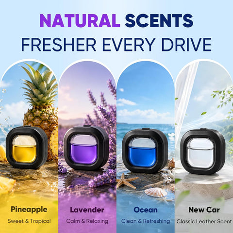 16 Pack Car Air Freshener Vent Clips, 4 Plant-Based Scents, Car Fresheners