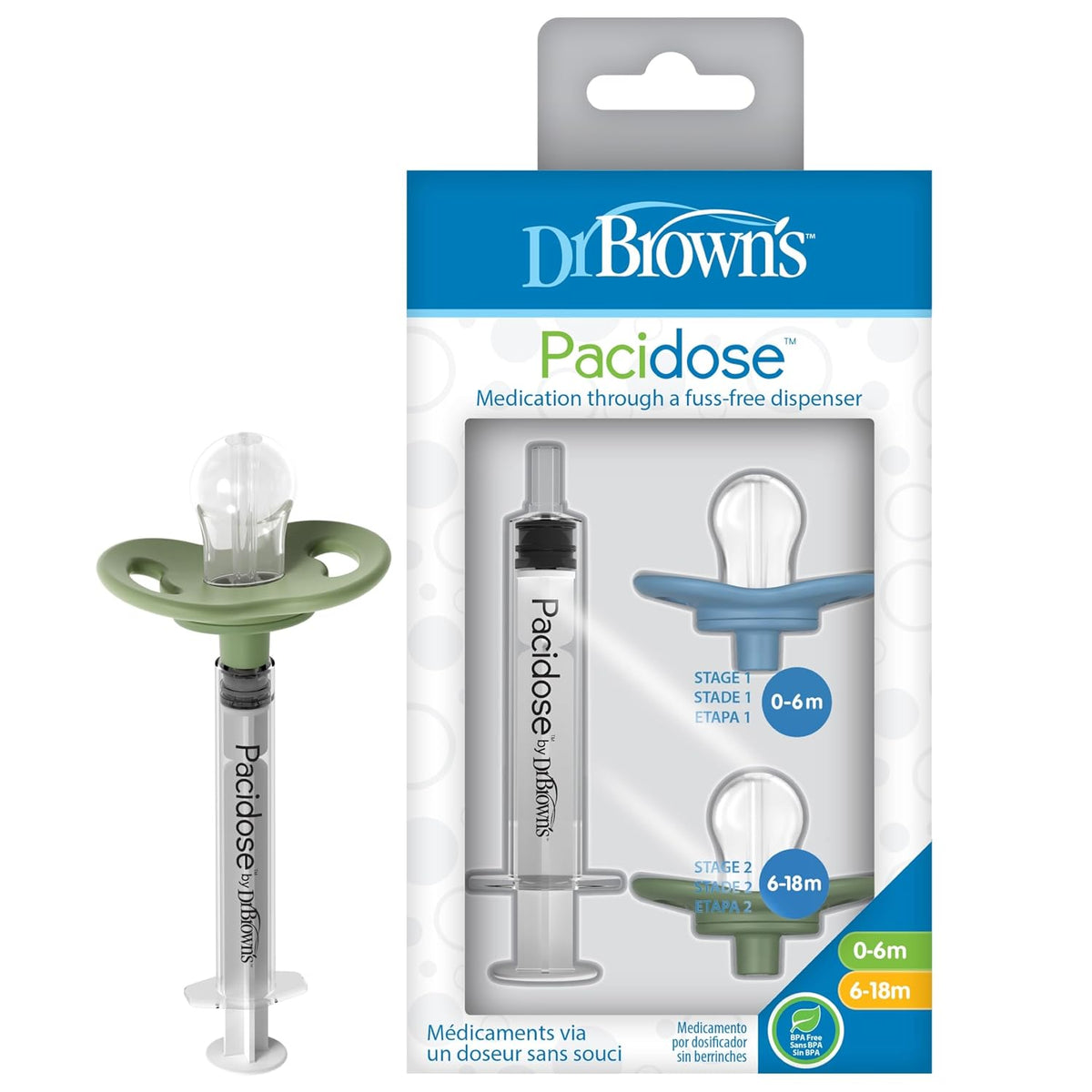 Dr. Brown's Pacidose Liquid Medicine Dispenser, 0-6 m and 6-18 m Bulbs
