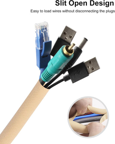 Secbolt Cord Protectors from Pets No Chew, 25FT - 1/2 Inch - Beige