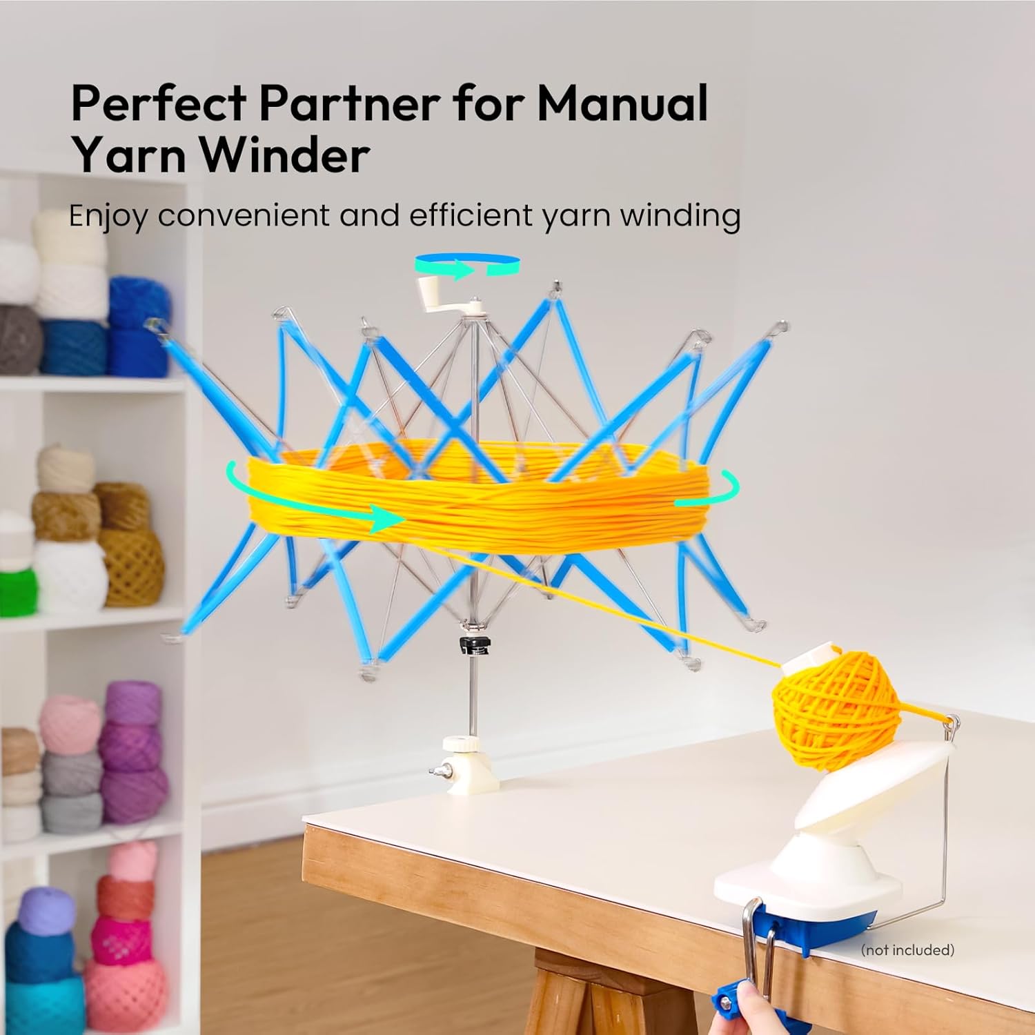 Yarn Swift, Stable Umbrella Holder for Skeins, Flexible Lightweight Design