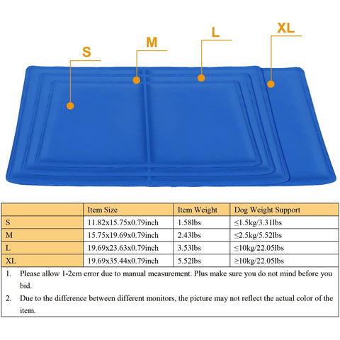 WUWUSU Dog Cooling Mat, Large - Pressure Activated Cooling Mat for Dogs and Cats - No Water or Refrigeration Needed - Non-Toxic Gel Cooling Pad, Ideal for Home and Travel