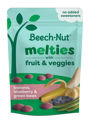 Beech-Nut Melties, Banana Blueberry Green Bean Snack Melts, 7 Bags