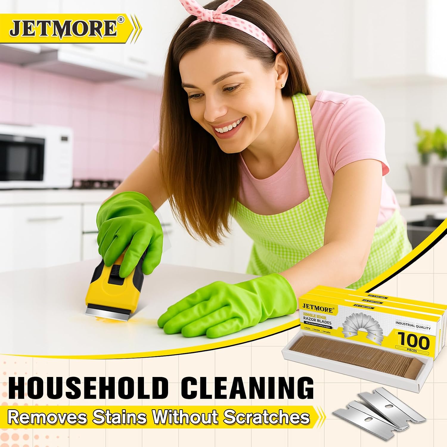 JETMORE Single Edge Razor Blades, 50 Pack Razor Blades Refills for Scrapers