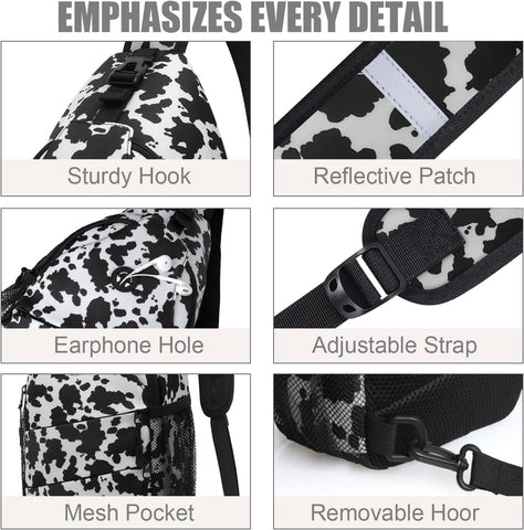 Pritent Crossbody Bags for Women Men Trendy Sling Bag Backpack Casual Chest Bag with Convertible Shoulder Strap
