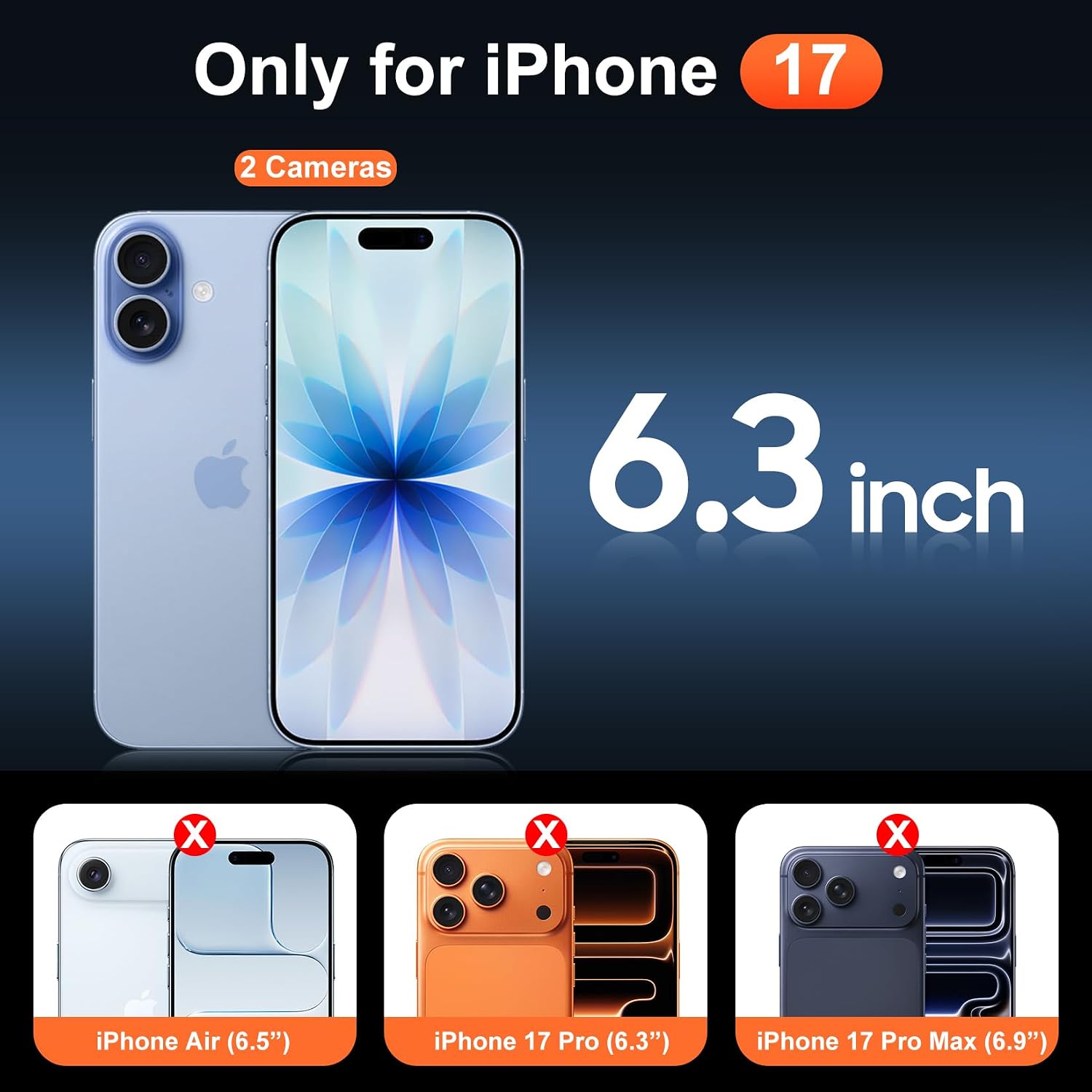 for iPhone 17 Case with Screen Protector Clear