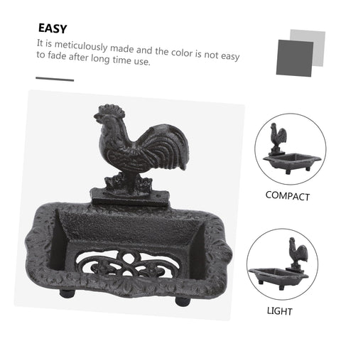 Ciieeo 1pc Retro Cast Iron Soap Box Vintage Soap Holder for Bathroom Kitchen Shower and Countertop Strong Easy to Use Drain Box
