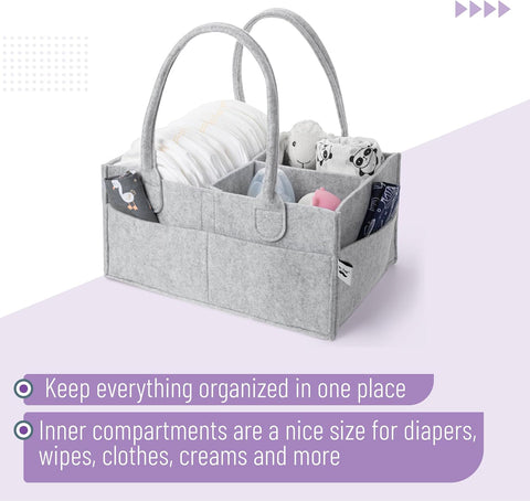 Mr. Pen- Baby Diaper Caddy Organizer, Gray, Medium