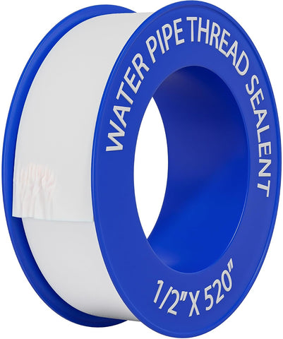 D-NYX Plumbers PTFE Pipe Sealant Tape 1, 4 or 5 Rolls 1/2 Inch(W) X 520 Inches(L) Teflon Plumbers Tape, Flex Seal Tape Waterproof, Plumbing Thread Tap, Water Pipe Sealing (1 Pack)