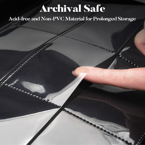 Premium Zip Card Binder, Fabmaker 9 Pocket Trading Card Binder PU Cover