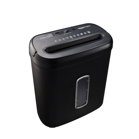 Amazon Basics 8-Sheet Cross Cut Paper Shredder and Credit Card Shredder - Black