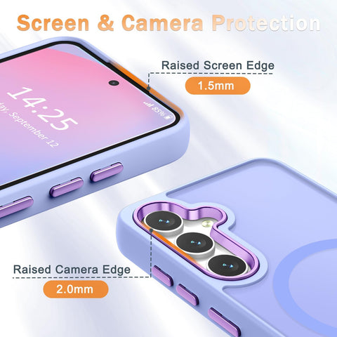 for Samsung Galaxy S25 FE Case, Matte Magnetic Case, Lavender Purple