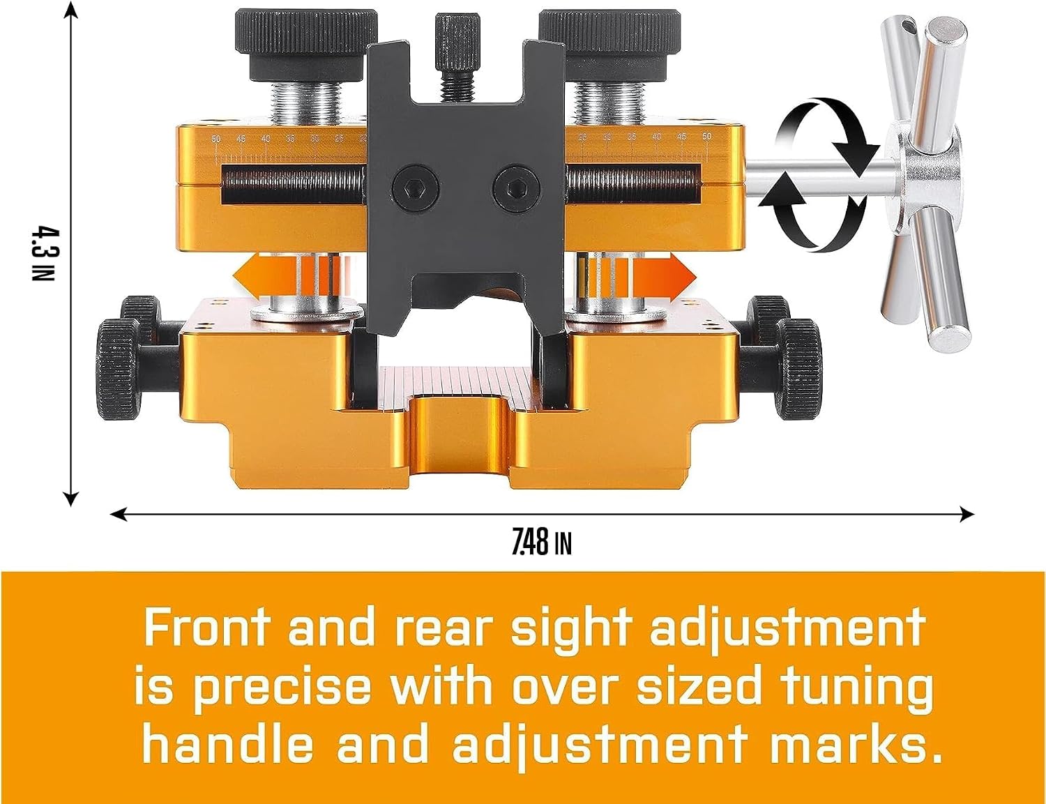 Sight Pusher Tool with Heavy-Duty Aluminum Frame and Rotatable Sight Prong