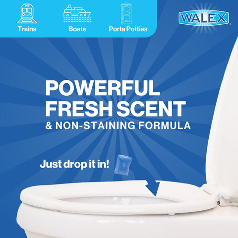 Walex Porta-Pak Commercial Toilet Deodorizer Drop-Ins - Sunglow Scent, 50Pk