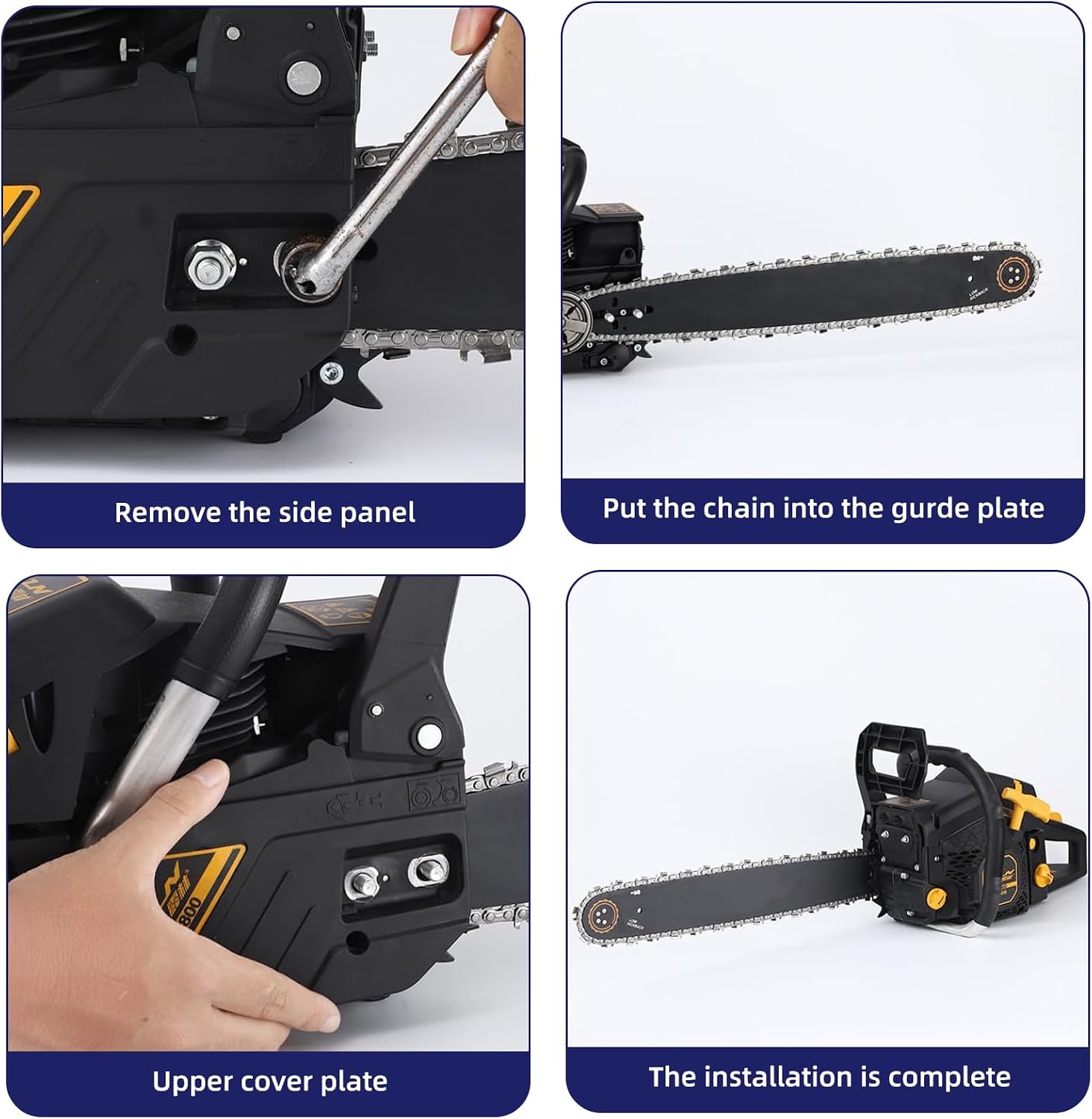 3 Pack 10 Inch Chainsaw Chain .043" Gauge 40 Drive Links 3/8" Pitch Replacement Chains Compatible with Ryobi Echo CS-271 PPF-225 Homelite WORX WG322