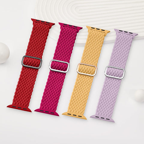 Braided Stretchy Solo Loop Compatible for Apple Watch Band 38mm 40mm 41mm 42mm 44mm 45mm 46mm 49mm for Women Men, Nylon Elastic Straps Wristbands for iWatch Series 10 9 8 7 6 SE 5 4 3 2 Ultra Ultra 2