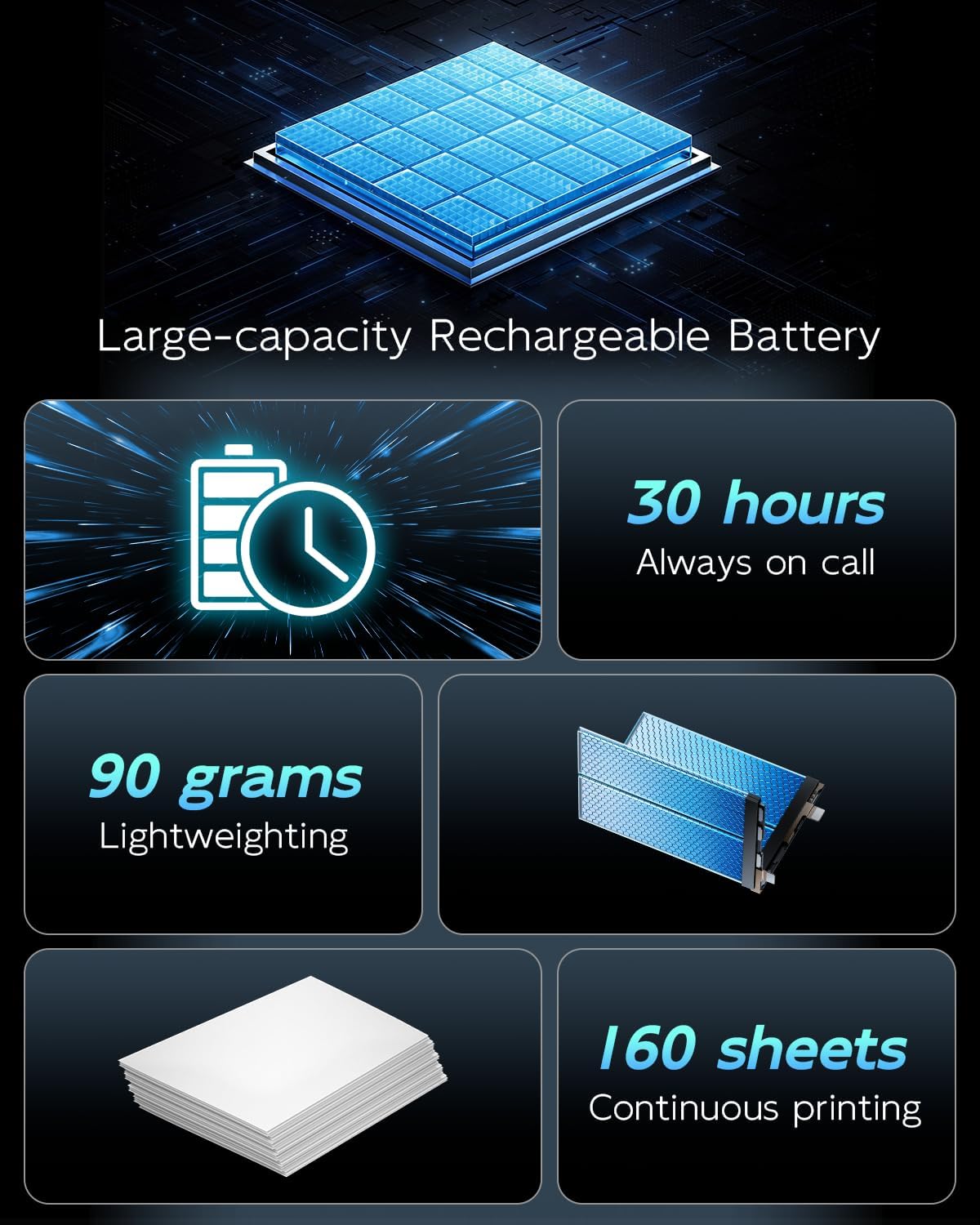 Portable Printers Wireless for Travel, Inkless Thermal Printer with Case