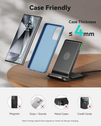 INIU Wireless Charger, 15W Fast Wireless Charging Phone Station with LED
