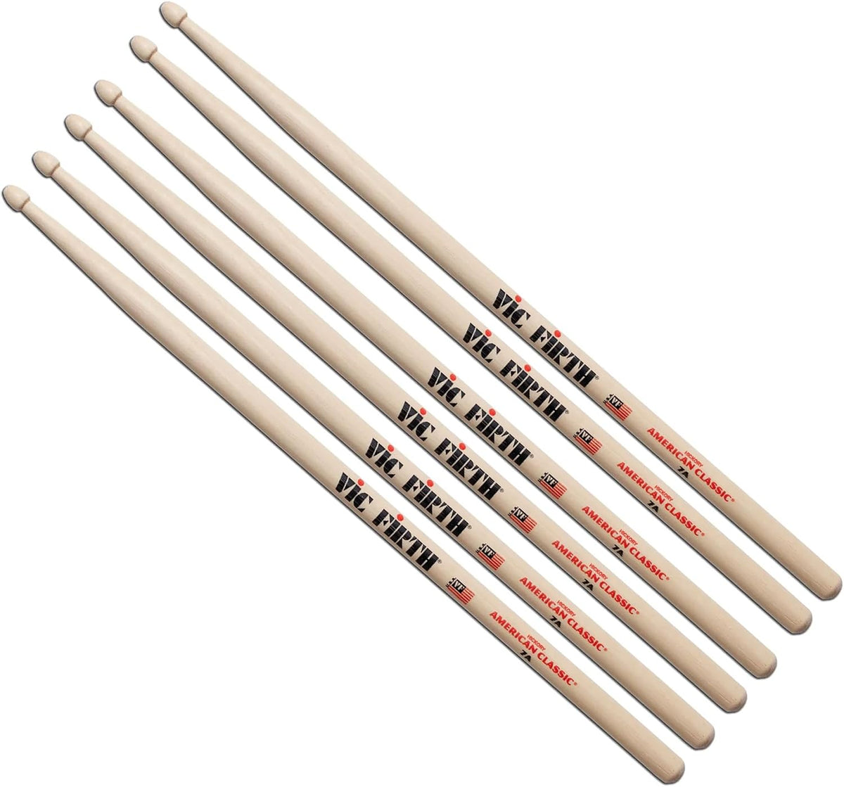 Vic Firth American Classic 7A Drumsticks - 3 Pairs