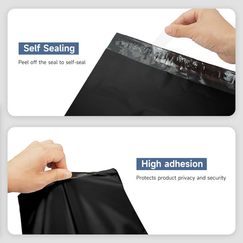 KKBESTPACK Black Poly Mailers 10x13 in, Shipping Bags, 100 Pcs