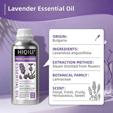 HIQILI Lavender Essential Oil for Aromatherapy, Candle & Soap Making