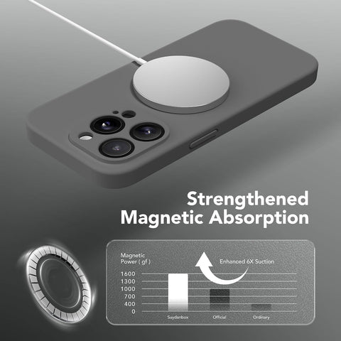Magnetic for iPhone 13 Pro Max Case Silicone Dark Gray