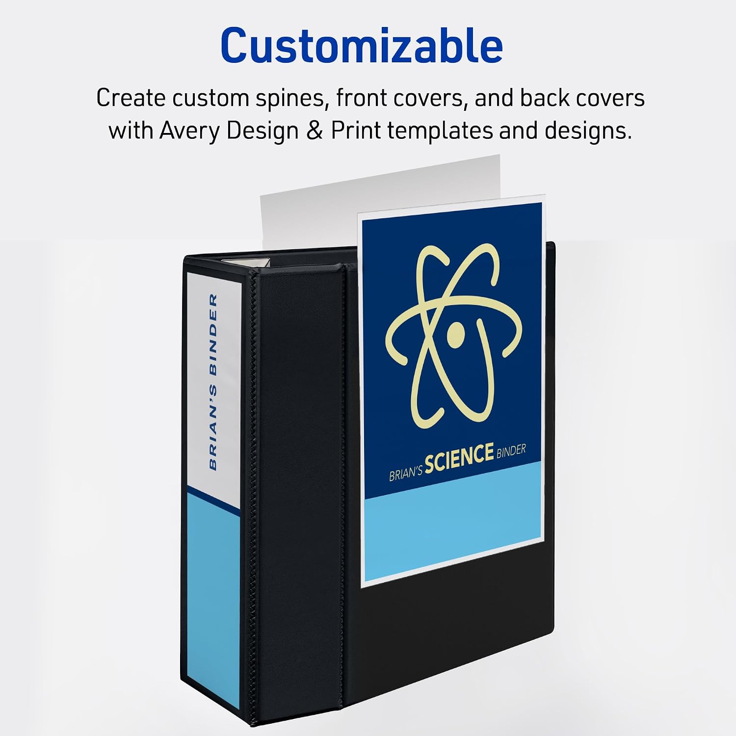 Avery Heavy-Duty 3 Ring Binder, 5" EZD Rings, 1 Black Binder | For Heavy School, Home and Office Use, DuraHinge Tear-Resistant Spine, DuraEdge Split-Resistant Sides, Linen-Texture Finish