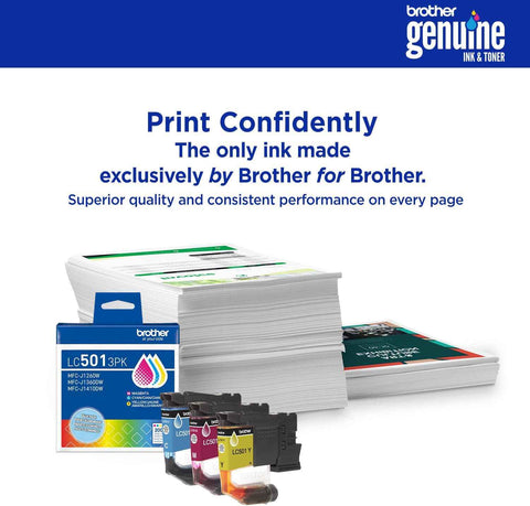 Brother Genuine LC5014PK 4-Pack (1 Each of) Standard Yield Black, Cyan, Magenta, and Yellow Ink Cartridges | Genuine Brother LC5014PK 4-Cartridge Set: Bk≈250 Pages, C and M and Y≈200 Pages, (1 Each of)