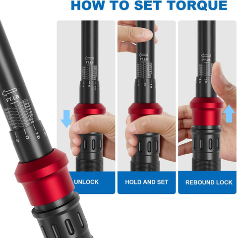 SUERCUP Torque Wrench 1/2-Inch Drive, 40-320Ft.Lb, for Motorcycle & Auto