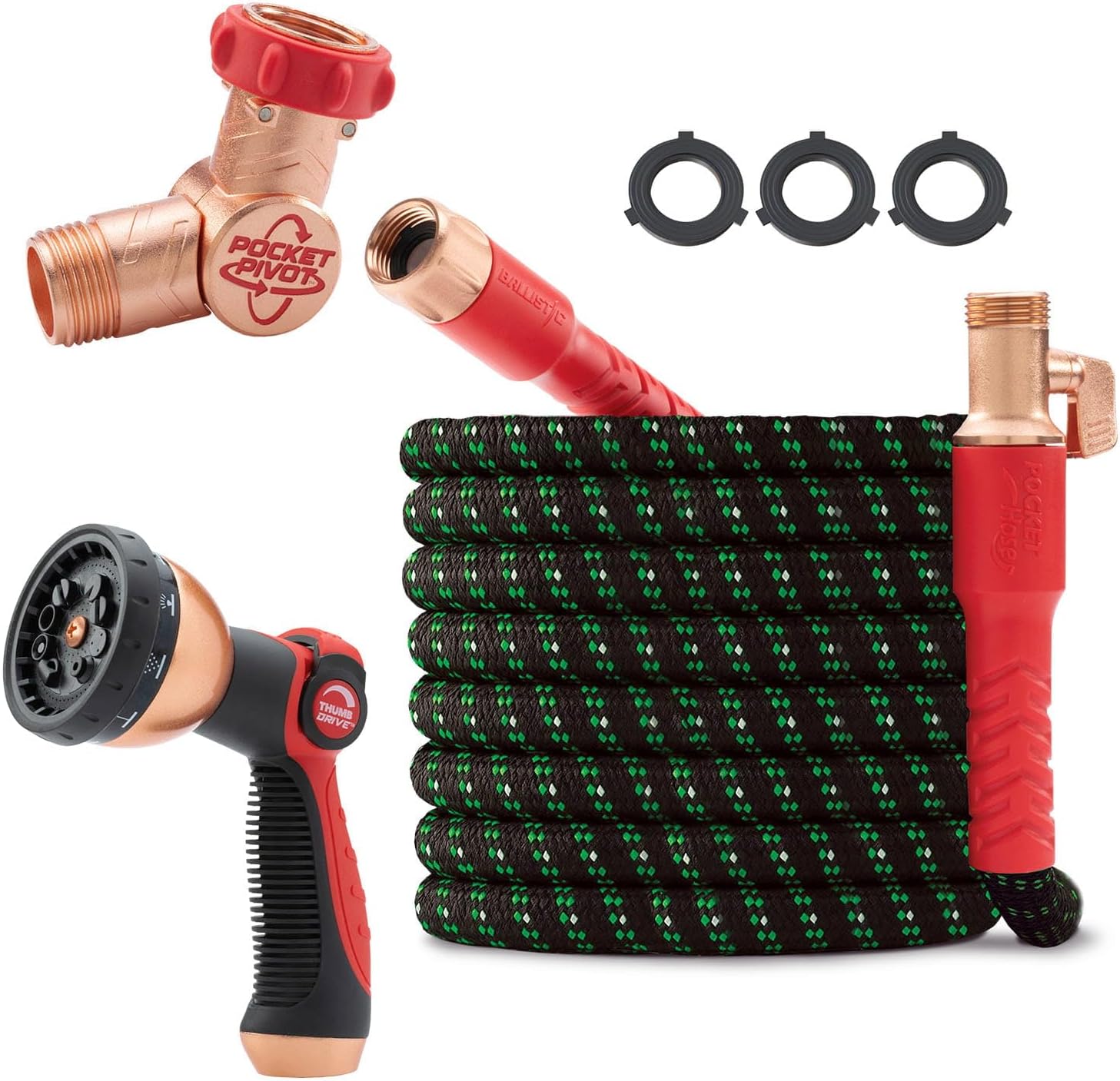 Pocket Hose Ballistic Double UV 75 FT Garden Hose, As Seen on TV