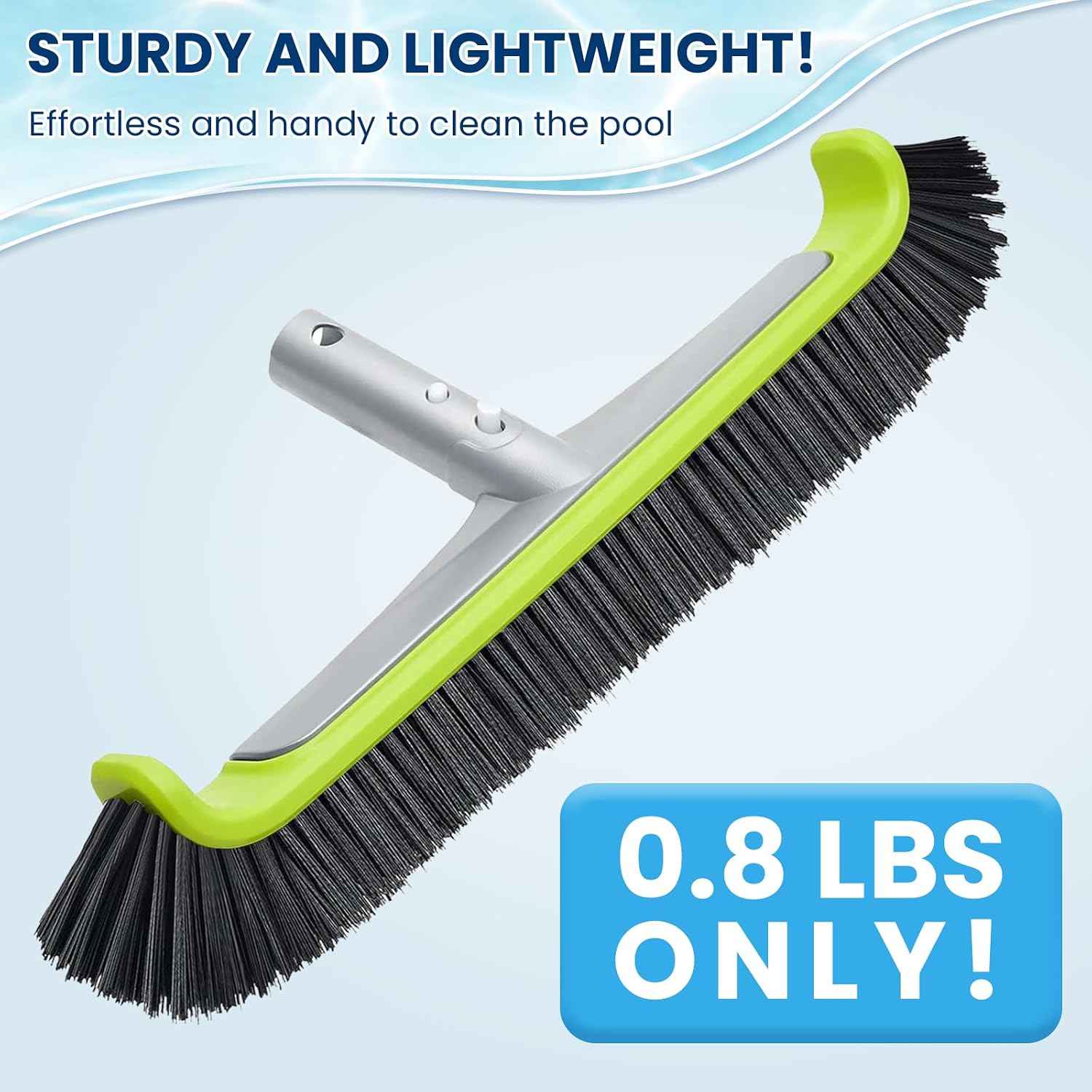 Sepetrel 17.5" Pool Brush Head for Cleaning Walls,Heavy Duty Inground/Above Ground Swimming Pool Scrub Brushes with Premium Strong Bristle & Reinforced Aluminium Back