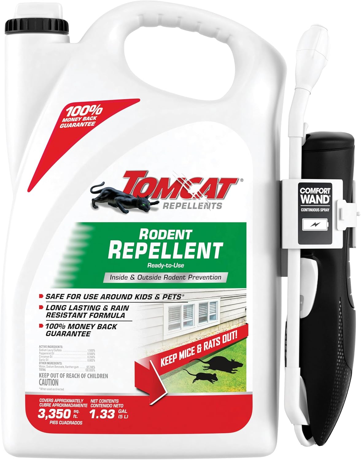 Tomcat Repellents Rodent Repellent Ready-to-Use with Comfort Wand, 1.33 Gal