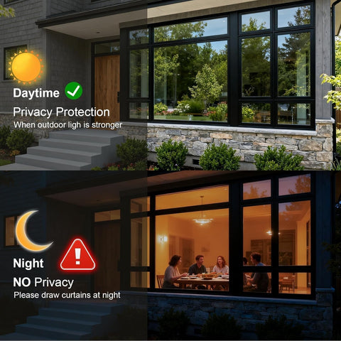 One Way Window Privacy Film Sun Heat Blocking, Reflective Mirror for Glass Windows Cover, Static Cling, Removable, Anti-UV, Anti-Glare Window Tint for Home, Silver, 17.5 Inch * 157.4 Inch