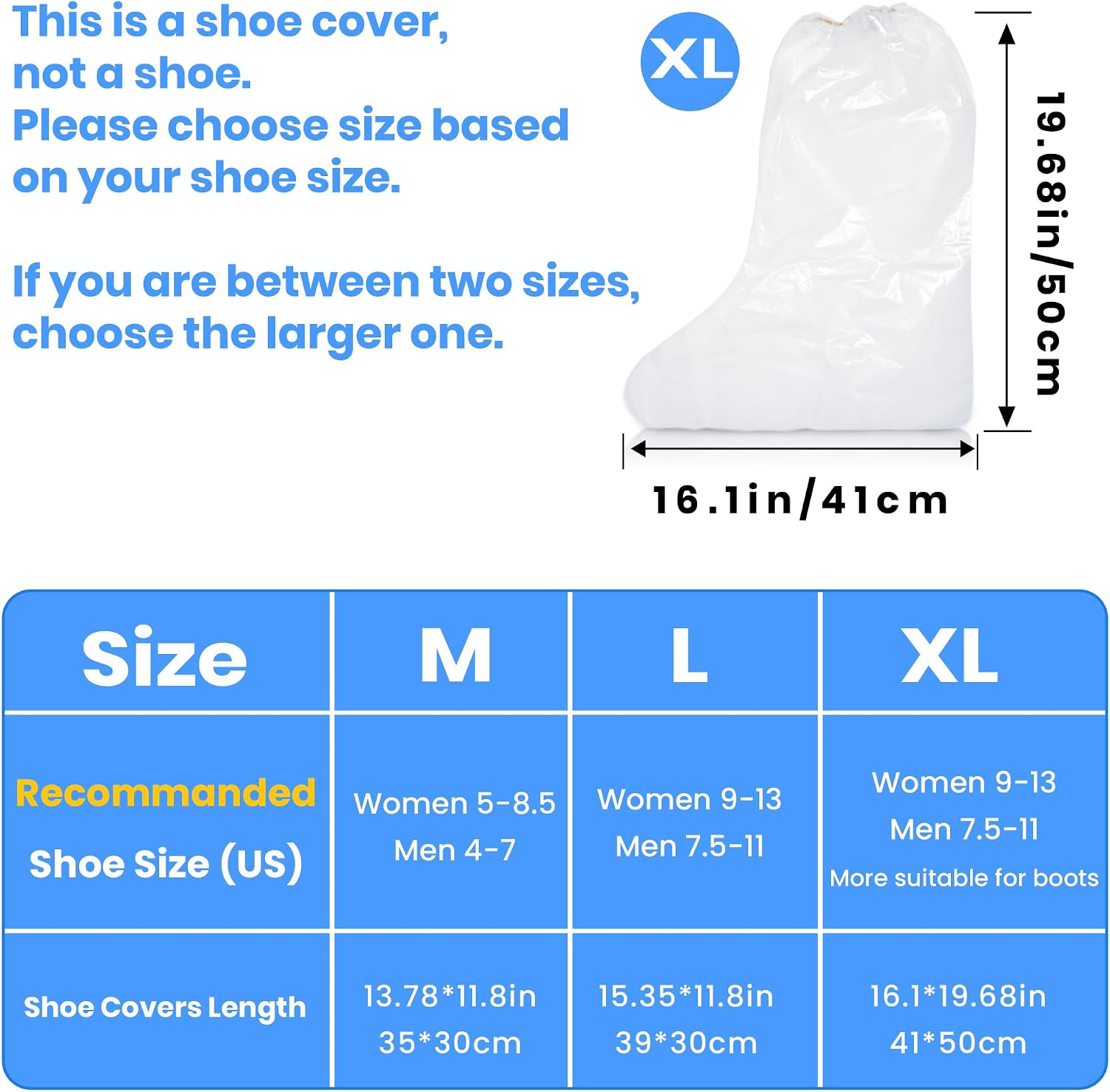 10 Pairs Disposable Waterproof Boot Covers for Rain - Plastic Rain Shoe Covers - Non-Slip Indoor Outdoor Rain Cover for Shoes,Plastic Overshoes for Men Women -Water Proof Boot Protector – Clear-XL