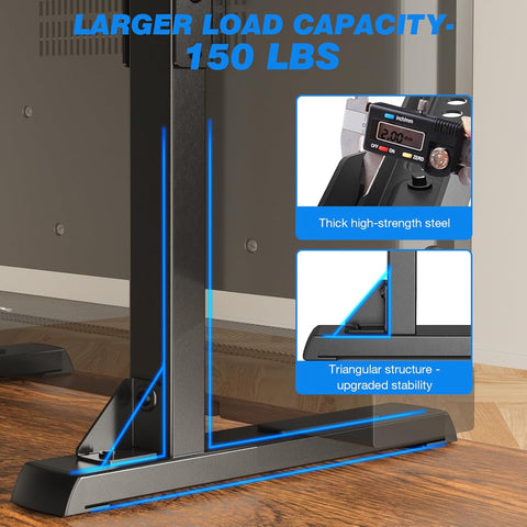 Rfiver Table Top TV Stand with Height Adjustable TV Legs for 37-90 Inch TVs