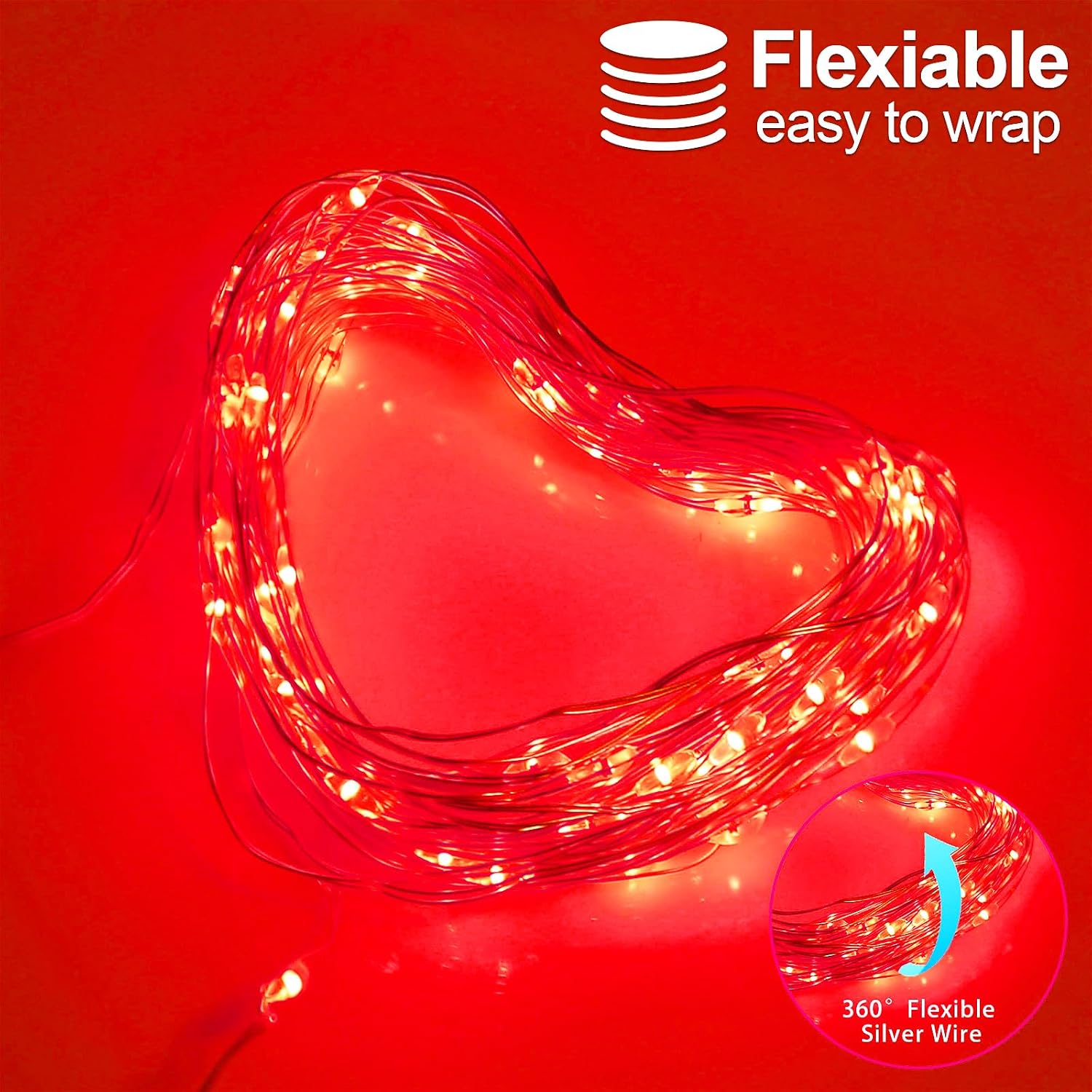 Halloween Christmas Red Fairy String Lights Battery Operated