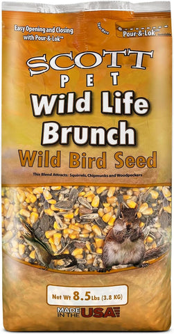 Scott Pet Wild Bird Seed, Wildlife Brunch Blend, 8.5lb, High Protein