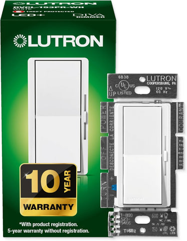 Lutron Diva LED+ Dimmer Switch, Paddle Dimmer, Single Pole/3-way