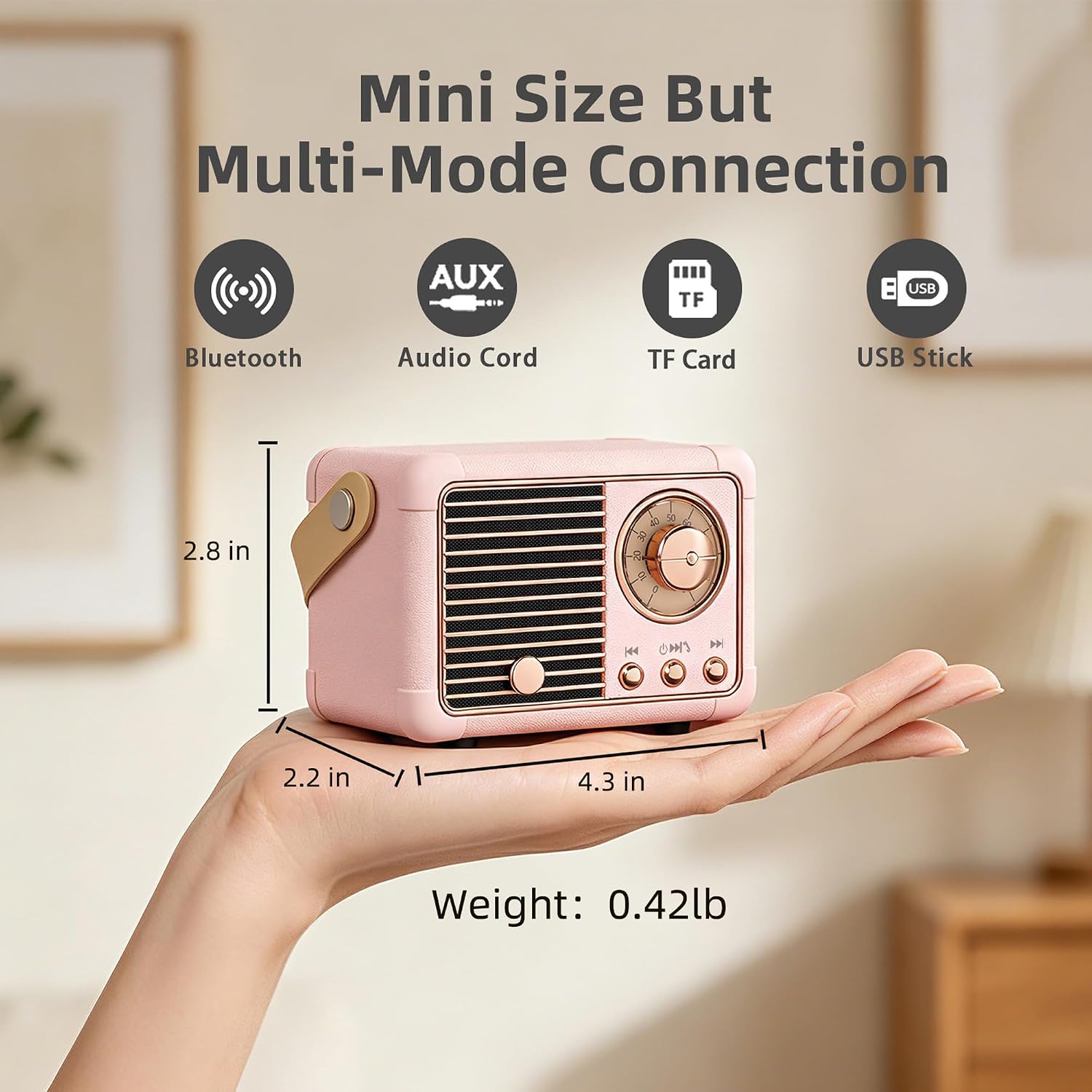 Baolira Retro Bluetooth Speaker, Gifts for Teen Girls, Cute Room Decor