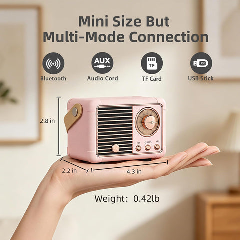 Baolira Retro Bluetooth Speaker, Gifts for Teen Girls, Cute Room Decor