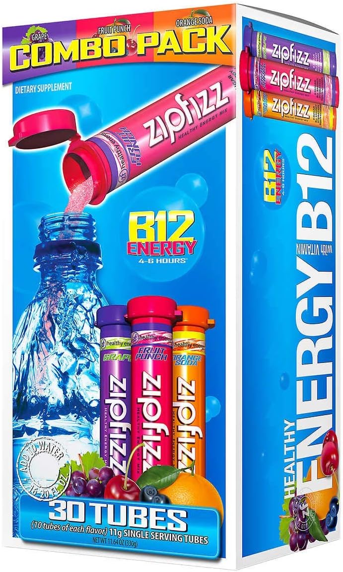 Zipfizz Healthy Energy Drink Mix, Variety Pack, 30 Tubes (2 Pack)